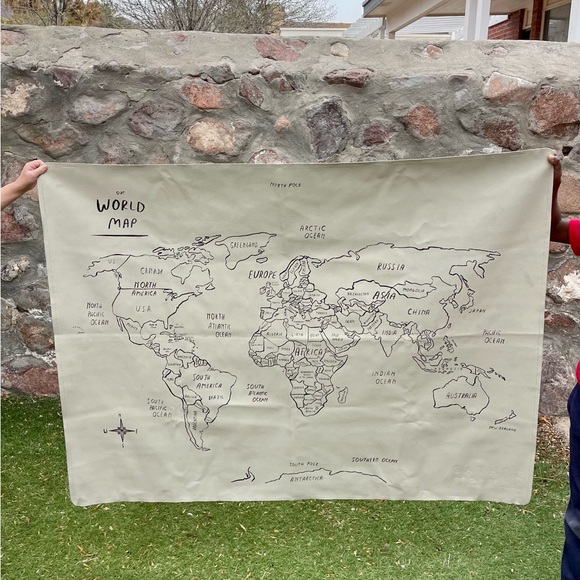 Gathre World Map Wall Art in Cream - Picture 4 of 4